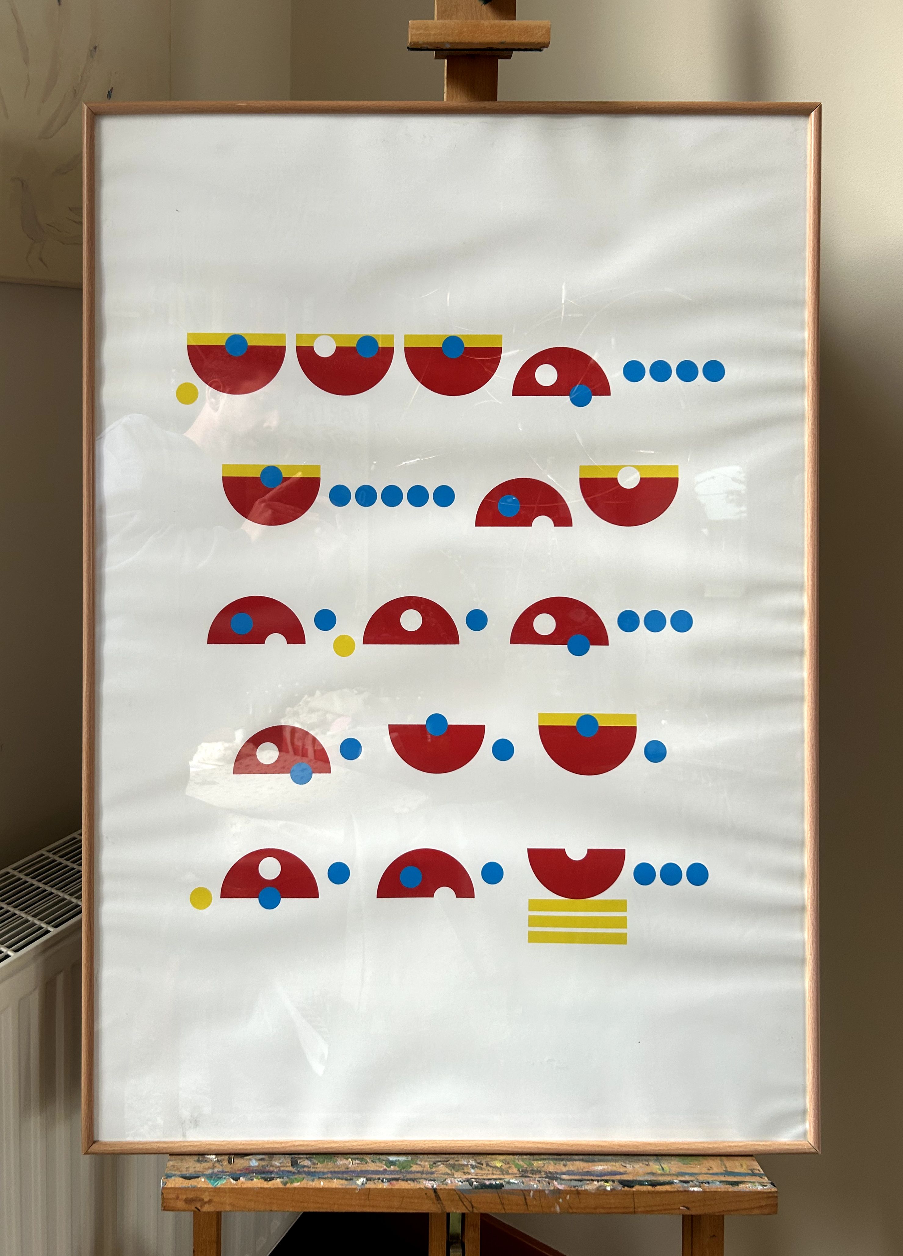 Untitled (Red Arcs & Dots)